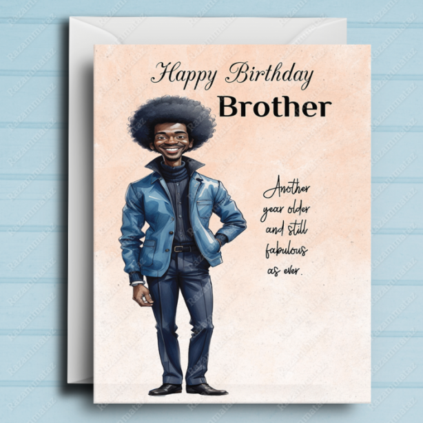 Black Man Birthday Card E